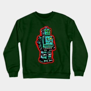 Little Toy Tin Robot Illustration Crewneck Sweatshirt